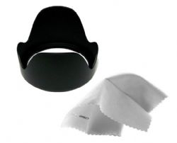 Canon VIXIA HF M400 Pro Digital Lens Hood (Flower Design) (52mm) + Stepping Ring 43-52mm + Nwv Direct Microfiber Cleaning Cloth. 